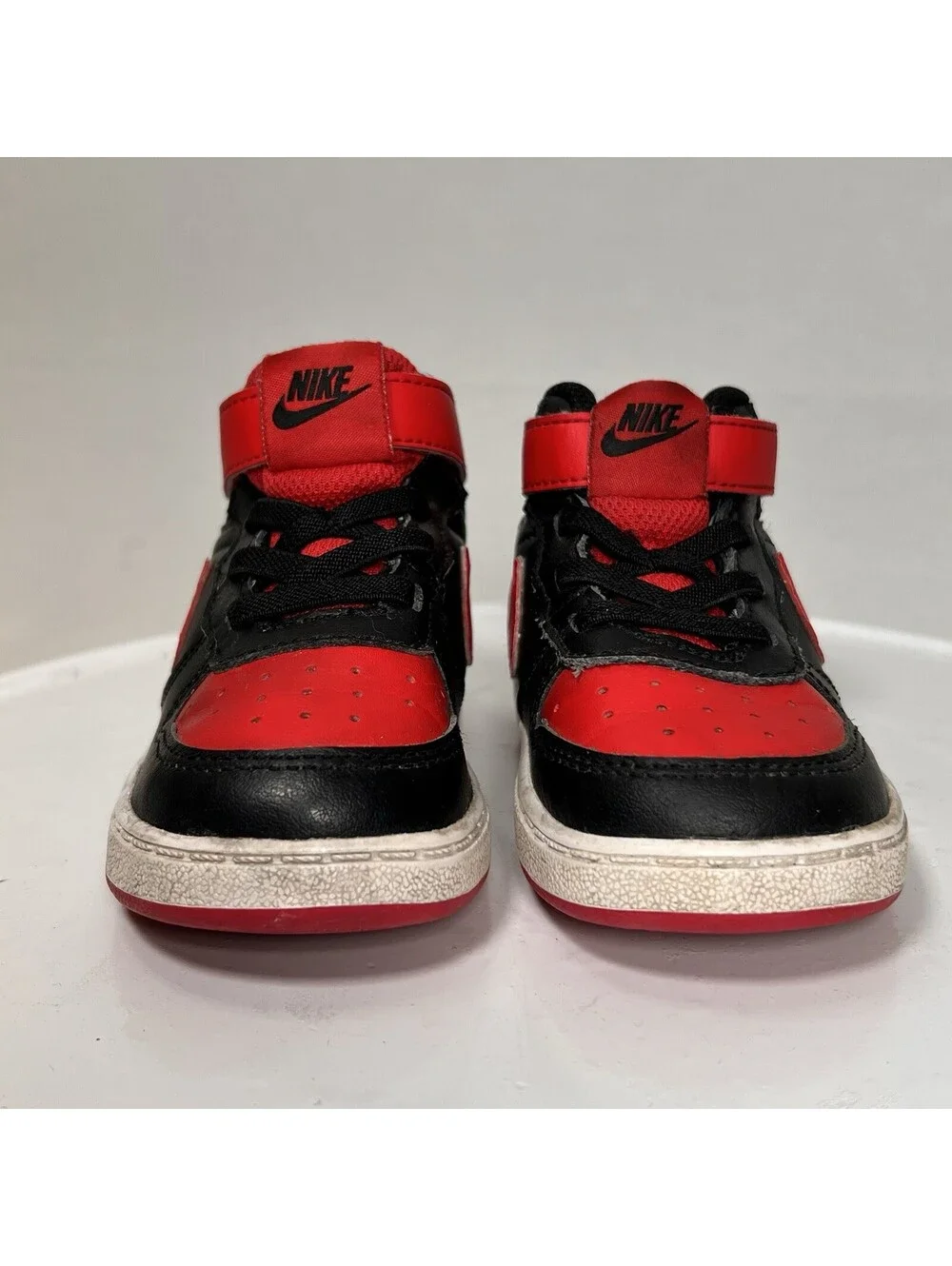 Nike Court Borough Mid 2 Toddlers Shoes CD7784-003 University Red Black Size 7C